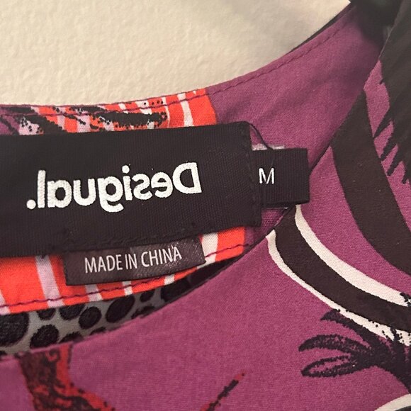 Desigual (collab. w/ Christian Lacroix) floral cropped blouse w/ back zip sz M - Picture 5 of 14